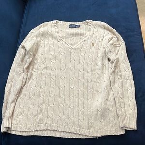 Unworn beige Ralph Lauren v-neck sweater
